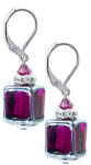 Lampglas Gyengéd fülbevaló Juicy Raspberry Lampglas gyönggyel ECU32