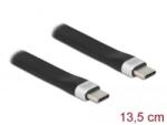 Delock USB-C - USB-C 2 FPC lapos csík kábel 13, 5 cm fekete (85770) (85770)