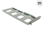 Delock PCI Express 4.0 x16 kártya - 4 x belső U. 2 NVMe SFF-8639 (90169) (90169) - aqua