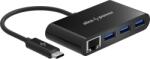 AlzaPower USB Hub USB-C (M) to 3× USB-A 3.0 (F) + RJ45, fekete (APW-HCC3AL1Bv2)