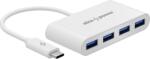 AlzaPower USB Hub USB-C (M) to 4× USB-A 3.0 (F), fehér (APW-HCC4A3W)