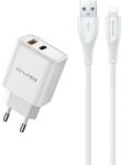 Awei nice. hálózati töltő PD81L-EU 22.5W + USB kábel + Lightning fehér/fehér GaN