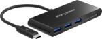 AlzaPower USB Hub USB-C (M) to 3× USB-A 3.0 (F) + Card Reader, fekete (APW-HCC4ASDB)