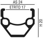 VeloGo Abroncs 27, 5" (584) 32H alu df. fekete V3 V-fék