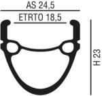 VeloGo Abroncs 26" (559) 36H alu df. ezüst MIXL V-fék
