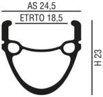 VeloGo Abroncs 26" (559) 36H alu df. fekete MIXL V-fék