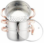 Klausberg Oala pentru gatit la aburi Klausberg KB 7726, 18 cm, 2, 5 L, 4 piese, Inductie, Inox/Aur roz (KB 7726)