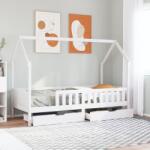 vidaXL tömör fenyőfa gyerekágykeret fiókokkal 90 x 200 cm (3302033)