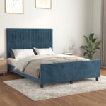 vidaXL sötétkék bársony ágykeret matrac nélkül 140 x 190 cm (3125877) - vidaxl