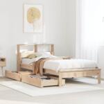 vidaXL tömör fenyőfa könyvespolcos ágy matrac nélkül 90 x 200 cm (3309818)