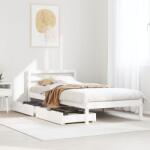 vidaXL fehér tömör fenyőfa ágy matrac nélkül 100 x 200 cm (3301537)