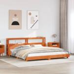 vidaXL viaszbarna tömör fenyőfa ágy matrac nélkül 200 x 200 cm (3306410)