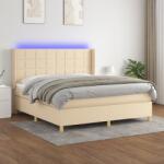 vidaXL krémszínű szövet rugós és LED-es ágy matraccal 160x200 cm (3138890)