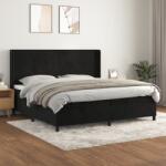 vidaXL fekete bársony rugós ágy matraccal 200x200 cm (3132581)