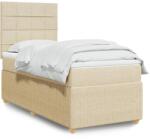 vidaXL krémszínű szövet rugós ágy matraccal 90 x 200 cm (3294244)