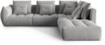 Micadoni Coltar modular Bloom cu tapiterie din catifea si colt pe partea dreapta, gri (MIC_RCO_184_F1_BLOOM7)