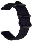  Curea din tesatura de nylon neagra catarame zulu negre 22mm - ceas-shop