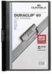 DURABLE Dosar plastic A4 cu clema pivotanta, 60 coli, negru, DuraClip DURABLE (DB220901)
