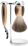 MÜHLE VIVO borotválkozó szett - állvány, borotva Mach 3 fejjel, pure badger ecset - szaru utánzat