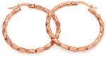 Heratis Forever Karika fülbevaló kovácsolt mintával 3 cm, rosé arany IZ24867R
