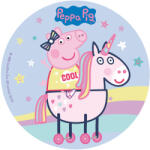 Dekora Hârtie comestibilă - Peppa Pig și unicorn 20 cm