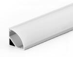LED Solution Profil din aluminiu pentru benzi LED colt R5 Profil + Difuzor pătrat transparent 1m