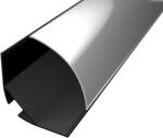 LED Solution Profil din aluminiu pentru benzi LED colt R1 negru Profil + Difuzor rotund lăptos 1m