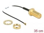 Delock antenna kábel RP-SMA anya-apa MHF 4-dugó 0.81 35cm (90478) (90478)