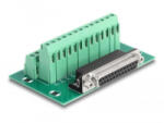 Delock D-Sub 25 tűs anya - Terminal Block DIN sínhez (66912) - aqua