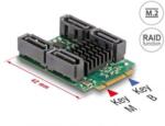 Delock M. 2 aljzat B+M nyílással - 4 x SATA csatlakozó (61062) (61062)