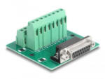 Delock D-Sub 15 tűs anya - Terminal Block DIN sínhez (66910) (66910)