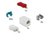 Delock Biztonsági kapocs kezdő készlet RJ45 csatlakozóhoz 20 db-os (86406) (86406)