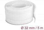 Delock fonott kábelharisnya tépőzárral 5m x 32mm fehér (20818) (20818)