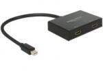 Delock DisplayPort 1.2-es elosztó 1 x mini DisplayPort-bemenet > 2 x HDMI-kimenet 4K (87696) - aqua