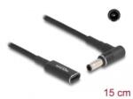 Delock Laptop töltőkábel adapterkábel USB Type-C anya - Samsung 5, 5 x 3, 0 mm apa 15 cm (60042) (60042) - aqua