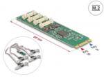 Delock M. 2 kártya - 4 x soros RS-232 DB9 standard alacsony profilú csatlakozóval (95269) (95269)