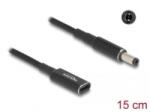 Delock Laptop töltőkábel adapterkábel USB Type-C anya - 5, 5 x 2, 1 mm apa 15cm (60039)