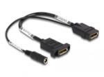 Delock DisplayPort kábel 4K 60 Hz DC töltéssel 2, 1 x 5, 5 mm 0, 30 m panel-csatlakozó (87039) (87039)