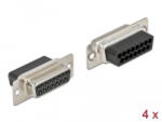 Delock D-Sub 15 tűs krimpelhető hüvely fém 4 db (66720) (66720)