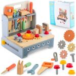Ricokids fából készült Gyermekműhely szerszámokkal - Barna, Kék (787700)