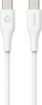 eSTUFF Infinite Super Soft USB Type-C apa - USB Type-C apa Adat és töltő kábel - Fehér (2m) (ES604270)