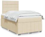 vidaXL krémszínű szövet rugós ágy matraccal 120 x 190 cm (3293912)