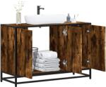 vidaXL füstös tölgy szerelt fa fürdőszobai mosdószekrény 90x33x60 cm (849271) - vidaxl