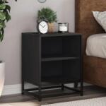 vidaXL éjjeliszekrények 2 db Fekete 40x31x50 cm Méretezett fa és fém (848700)