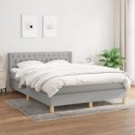 vidaXL világosszürke szövet rugós ágy matraccal 140 x 190 cm (3130505)
