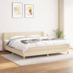 vidaXL krémszínű szövet rugós ágy matraccal 200 x 200 cm (3126834)