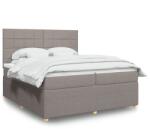 vidaXL tópszínű szövet rugós ágy matraccal 200 x 200 cm (3292167)