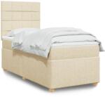vidaXL krémszínű szövet rugós ágy matraccal 100 x 200 cm (3291196)