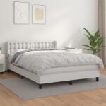 vidaXL fehér műbőr rugós ágy matraccal 140x190 cm (3130776)