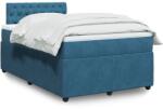 vidaXL kék bársony rugós ágy matraccal 120 x 190 cm (3287696)